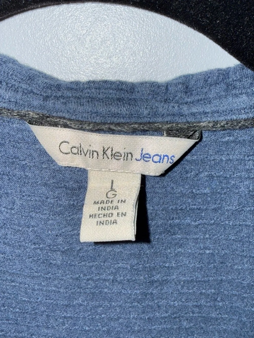 Calvin Klein Jeans Men's Navy Half-Zip Hooded Sweater